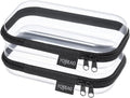 YQBRAO Clear Hard Shell Organizer Set, 2-Pack, Black