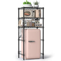 Hodonas Adjustable Mini Fridge Stand, Black, 26.58" W x 20.28" D x 65.56" H