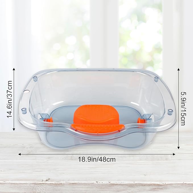 Hair Washing Basin for Bedridden, Portable Shampoo Bowl, Basin at Home for the Elderly, Hair Cuts and Coloring for the Elderly, Disabled, Bedridden and Handicapped, Blue