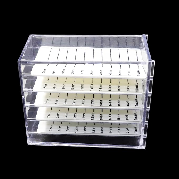 Mekupeu 5 Layer Makeup Organizer Storage Box Clear Eyelash Storage Box Eyelashes Grafting Eyelash Extension Tool (Clear)