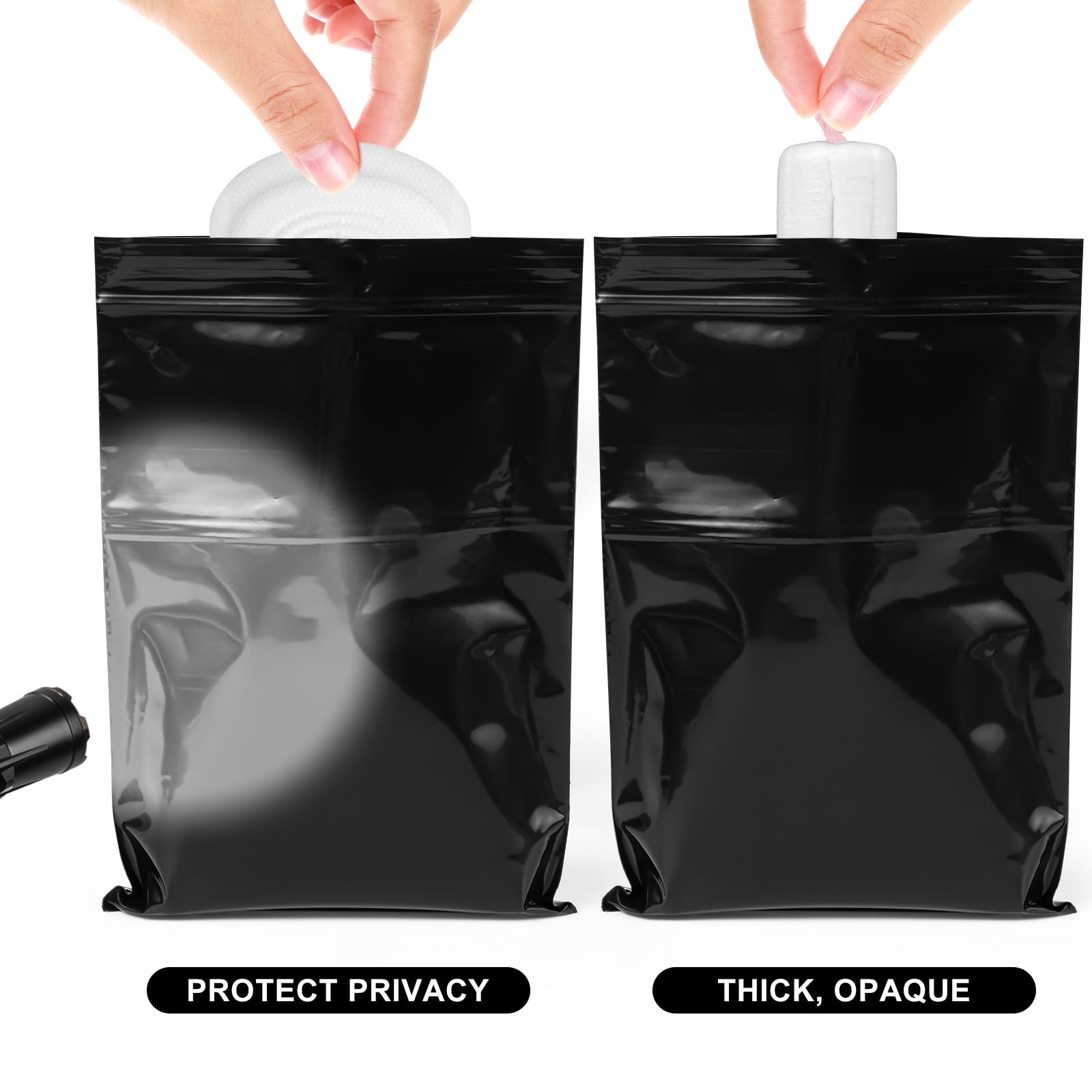 Sanitary Napkin Disposal Bags, 120 Pcs Black Feminine Sanitary Napkin Storage Bag, Sealed Opaque for Privacy, Block Odors