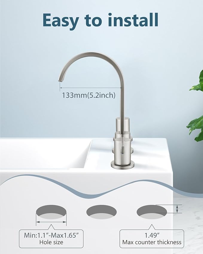Aolemi Bathroom Faucets 3 Hole,8 Inch Widespread Waterfall Bathroom Sink Faucet,2 Handles Vanity Faucet with Pop-up Drain and Supply Hose,Brushed Nickel