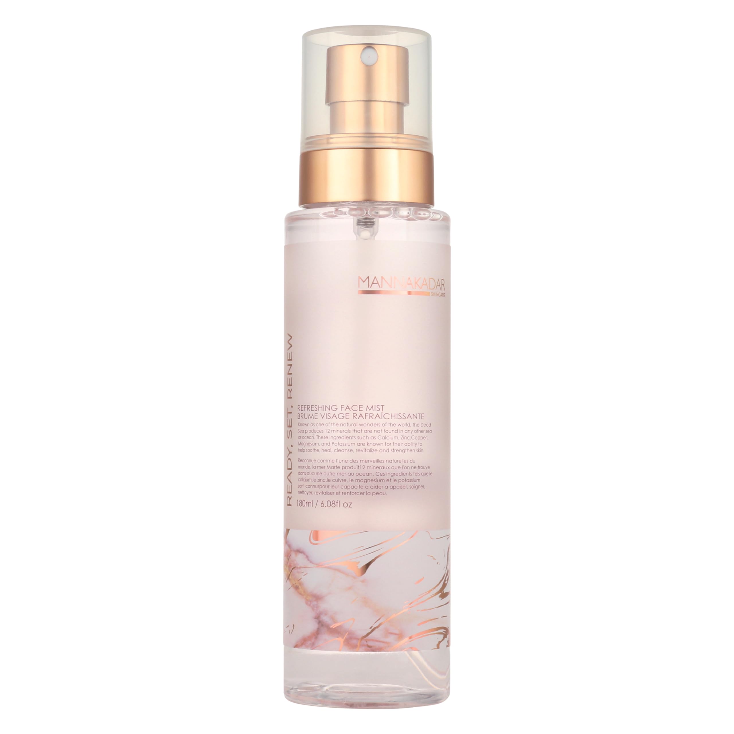 Manna Kadar Beauty Ready, Set, Renew Refreshing Face Mist, 180ml - Sets Makeup & Helps Keep a Flawless Face, Provides Moisture, Keep Skin Hydrated & Healthy, Sea Botanicals, Invigorating, Refreshing