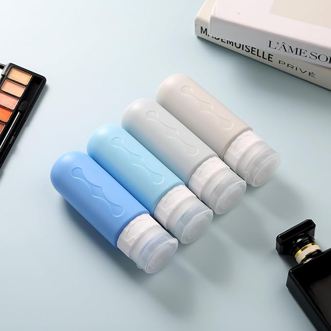 Gemice Travel Bottles for Toiletries, Tsa Approved Travel Size Containers with Clear Bag, BPA Free Leak Proof Travel Tubs Refillable Travel Accessories for Cometic Shampoo Lotion Blue