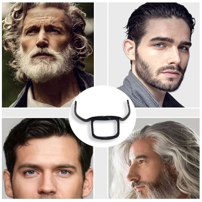 ANQIA Beard Styling Template Goatee Mustache Grooming Guide Stencil Lineup Tool Shaving Template for Men Face Hair Styling Hairline Shaping Black