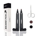 2PCS Beard Pencil Filler for Men - Sweat Proof, Water Resistance, Long Lasting & Natural Finish barber Pencil, Mustache Repair Shape(BROWN)