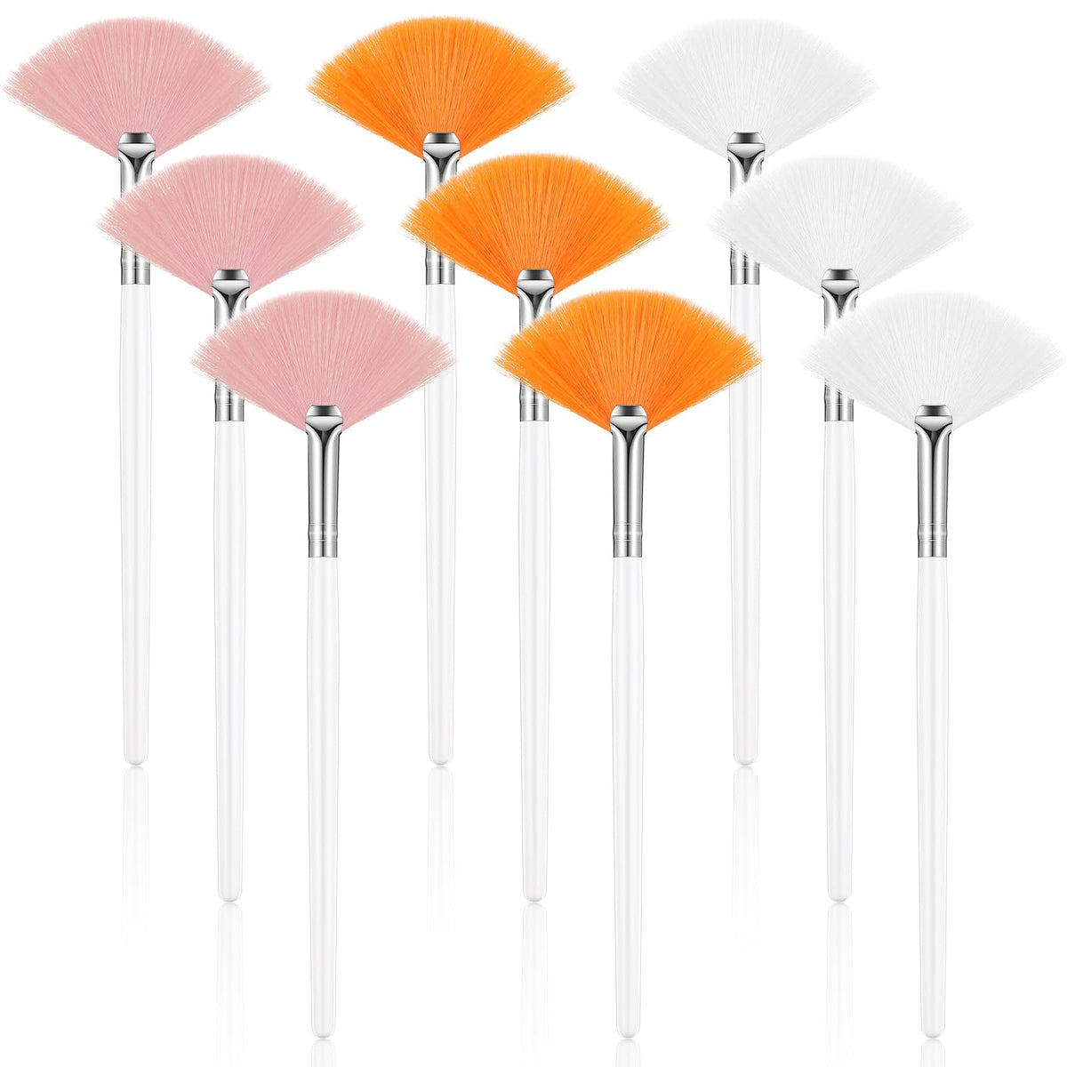 Maitys 9 Pieces Facial Fan Mask Brushes, Brown