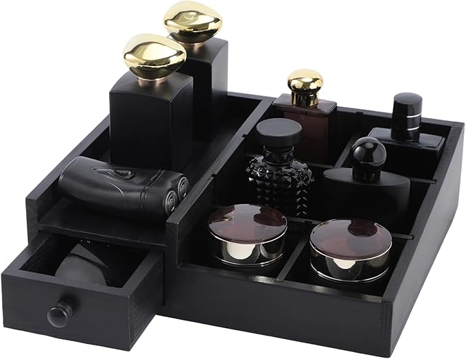 Bathroom Counter Organizer, Cologne Organizer for Men, Desk Storage