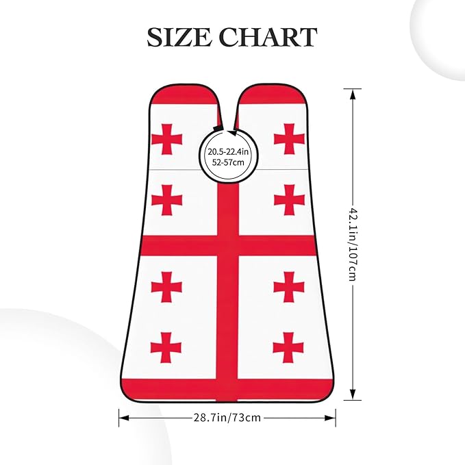 YQxwJL Flag Of Georgia Print Beard Bib Shaving Apron, Beard Hair Trimming Cape Gift For Dad