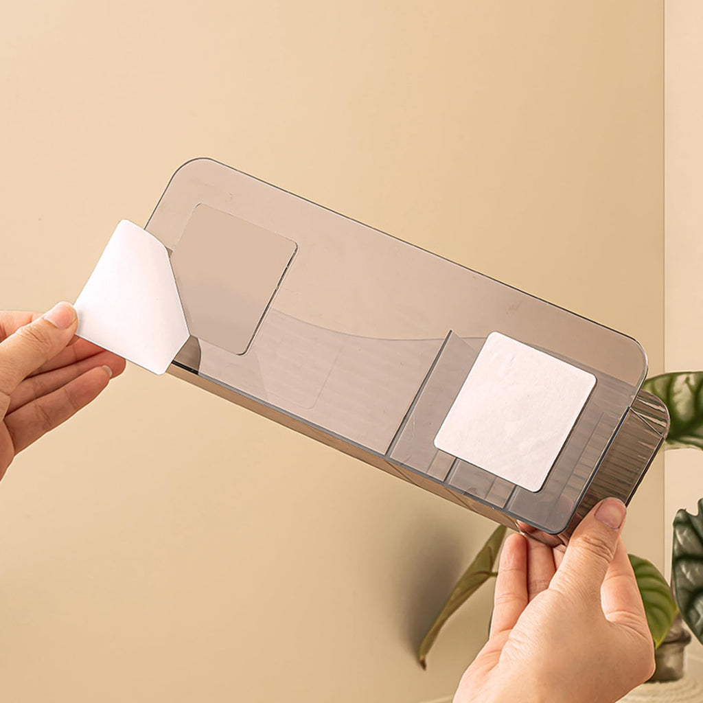 MORNITE Bathroom Medicine Cabinet Organizer Set, Narrow Compact Makeup Shelves Holder for Lipstick, Cosmetic, 2 Pcs Trays for Cabinet Door Wall, Vanity - Clear