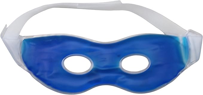 Adjustable Strap Soothing Therapeutic Gel Eye Mask for Hot or Cold Relief - Ideal for Migraine, Stress, and Puffy Eyes Spa Relieve Stress and Tension Dark Circles, Headaches, Migraines (Blue)