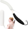 KkaFFe Shower Back Brush with Long Handle, 15.35" Body Brush, Long Back Scrubber for Men Women, Long Handled Sponge Body Exfoliator, Loofah Back Scrubber for Aid Bathing（Black）