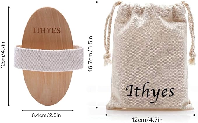 Ithyes Dry Brushing Body Brush Exfoliating Brush Natural Bristle Bath Brush for Remove Dead Skin Toxins Cellulite,Treatment,Improves Lymphatic Functions,Exfoliates,Stimulates Blood Circulation