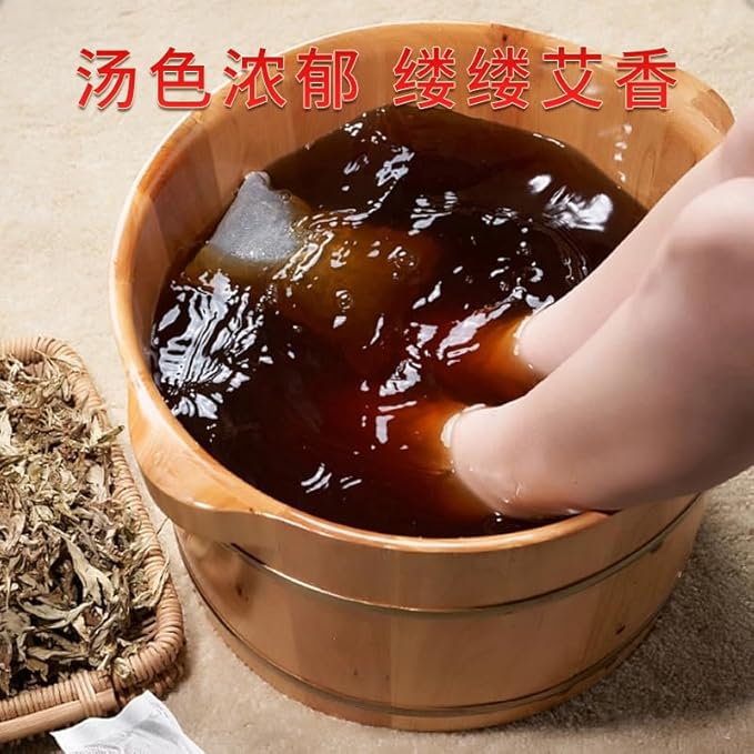 Mugwort and Ginger Foot Soak Sachets, Chinese Traditional Formula, 30 Pack, for Foot Care and Relaxation 中药泡脚包