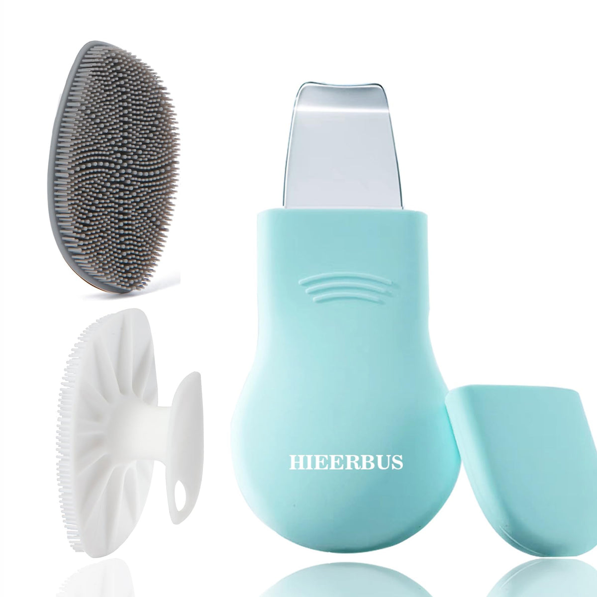HieerBus Silicone Face Scrubber, Facial Cleansing Brush Silicone Face Wash Brush,Gentle Exfoliator Pad & Massager, for Men Women Cleansing and Exfoliating (Blue)