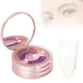 3 Layers Eyelash Storege Box with Mirror Circle Eyelash Holder Case with Lashes Trays & New Lash Clip Applicator Eye Makeup Tool for Women Girls Travel Case Pink