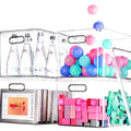 Ytteve 4 Pack Clear Storage Bins with Lids (14.4"x10.1"x9.5"), Heavy Duty Plastic Organizer Containers for Dog Food, Snacks, Books, Cosmetics, Pantry, Kitchen, Office - Thickened & Stackable