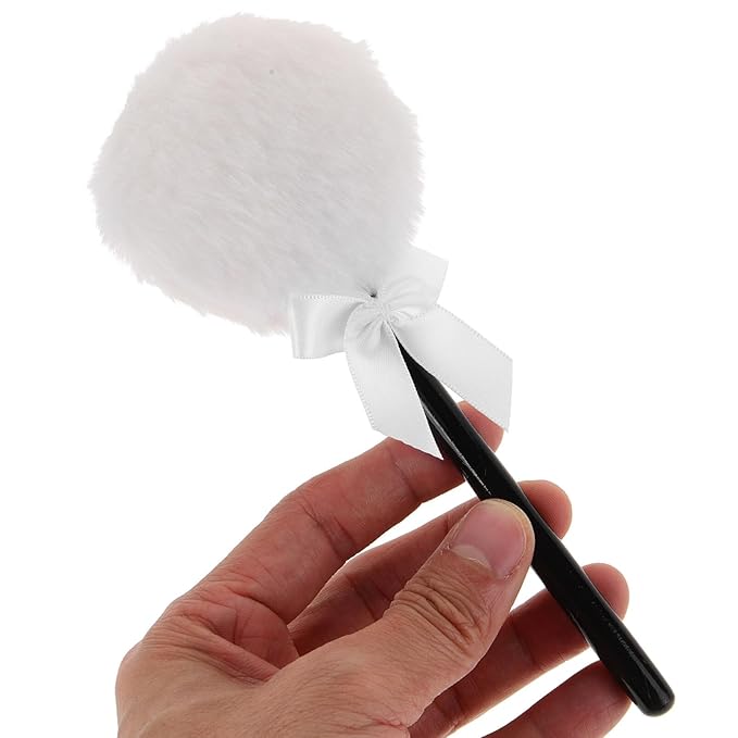 Beavorty Body Powder Puff with Handle Fluffy Powder Puff for Body Dusting with Handle 6.69 Inch Makeup for Home Salon and Bath Gift Basket Use