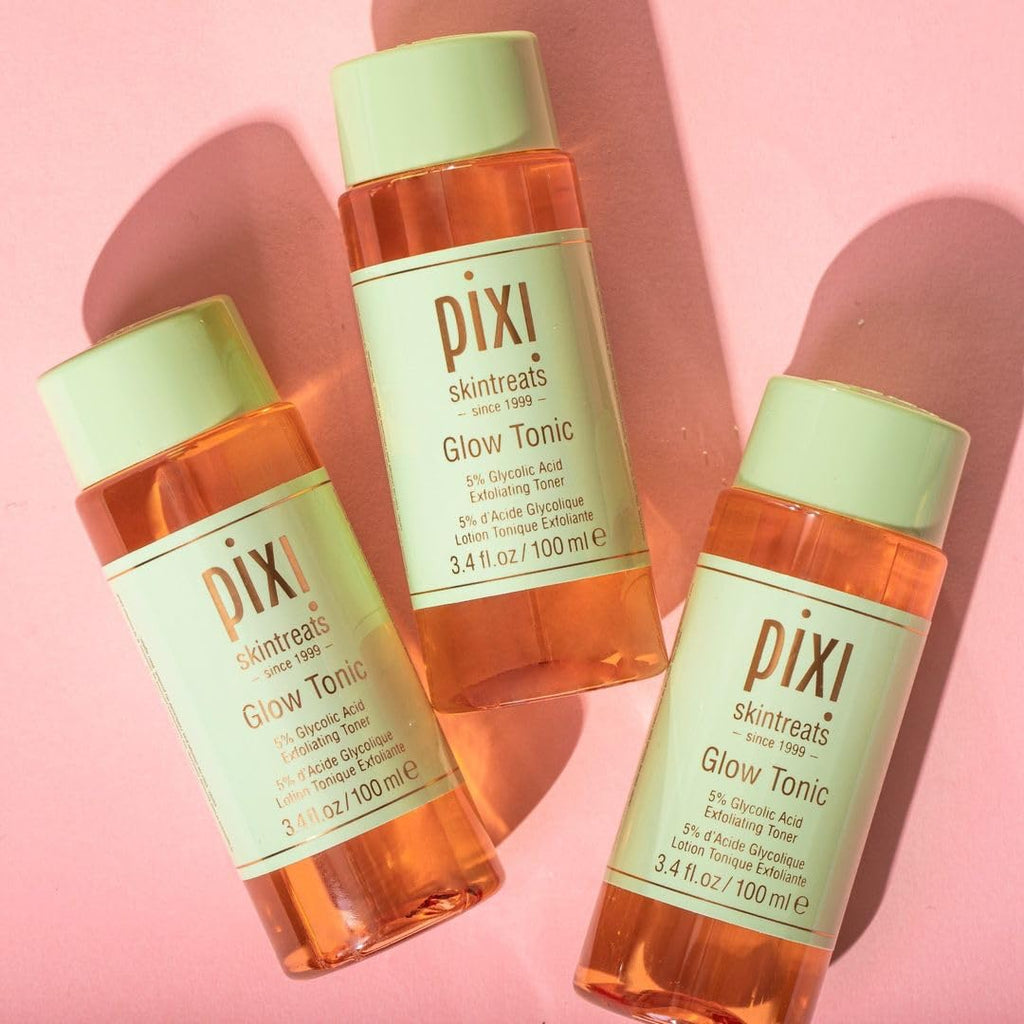 Pixi Glow Tonic Balancing Face Toner Glycolic Acid for Radiant Skin Daily Brightening Toner (3.4 fl oz / 100 ml)