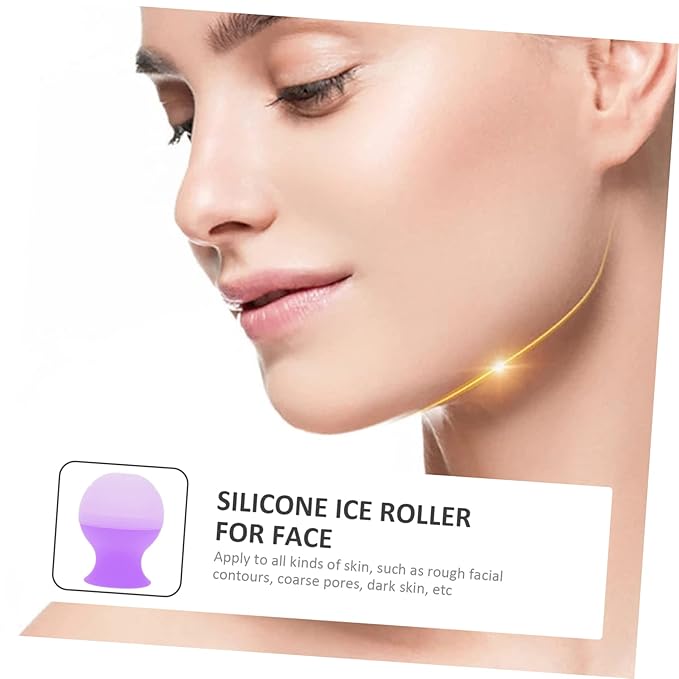 NOLITOY Ice Facial Roller Reusable Silicone Skin Mold for Puffiness Relief and Skin Repair for Face Care and Easy to Use Purple