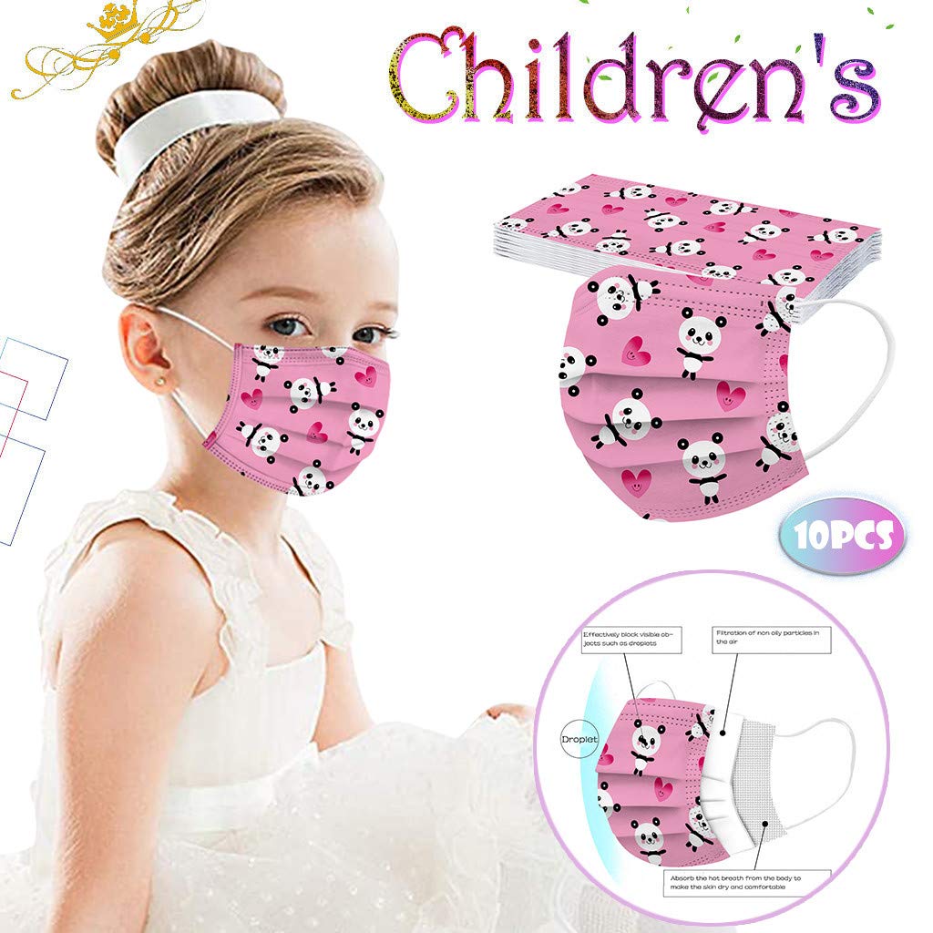 YUGYUJ 50Pcs Kids Face Mask Childrens 3 Ply Non-Woven Protective Breathable Kids Face Mask for Boys Girls Outdoor School (50Pcs Kids Mask A)