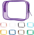 Buminee Clear Travel Toiletry Bag, Lightweight Transparent TSA Cosmetic Pouch, Multipurpose For Traveling - Purple 1 Pack