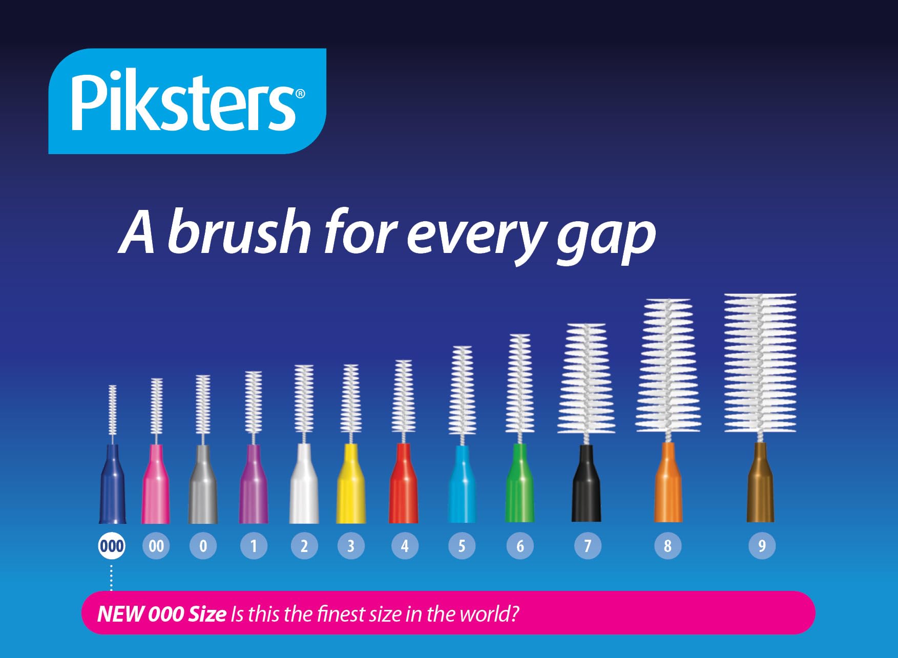 Piksters Interdental Brushes, 40 pk, Size 4, Interdental Tooth Brush for Medium Gaps, Gum Soft Bristles for Plaque Removal, Safe for Braces