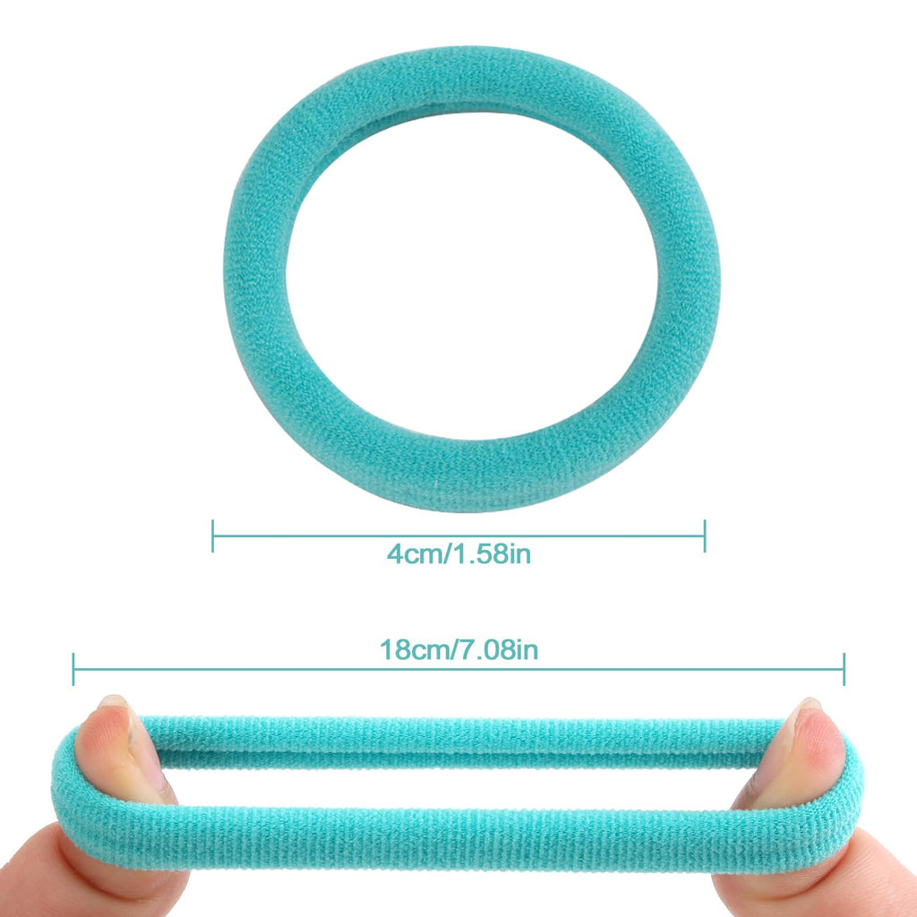 Bessrung 100 PCS Seamless Nylon Hair Ties, No Damage Elastics Hair Ties for Women Girls, Soft Stretchy Ponytail Holders for Thin Thick Hair, Snag-Free Hair Bands(Gradient Blue)