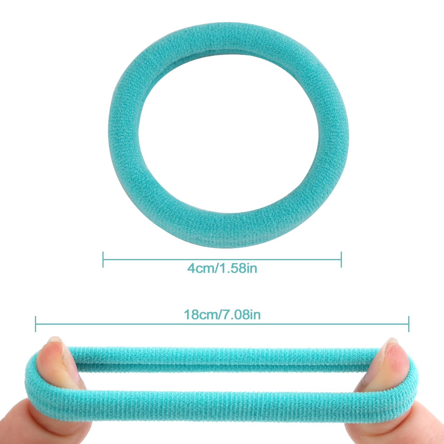 Bessrung 100 PCS Seamless Nylon Hair Ties, No Damage Elastics Hair Ties for Women Girls, Soft Stretchy Ponytail Holders for Thin Thick Hair, Snag-Free Hair Bands(Gradient Blue)