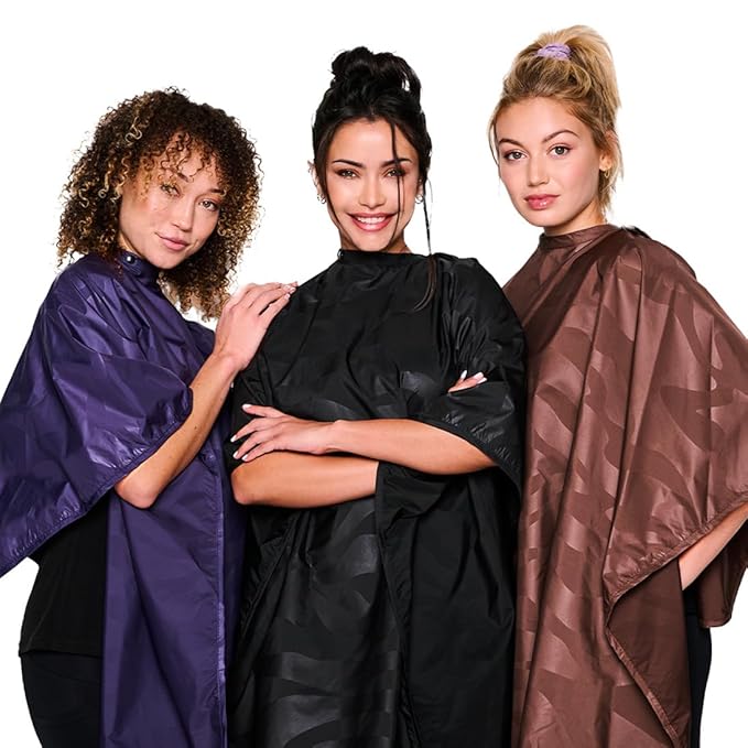 Betty Dain Bleach-proof All Purpose Styling Cape, Material Defends Against Bleach Stains, Color Proof, Chemical Proof, Waterproof, Lightweight Embossed Nylon, Brown