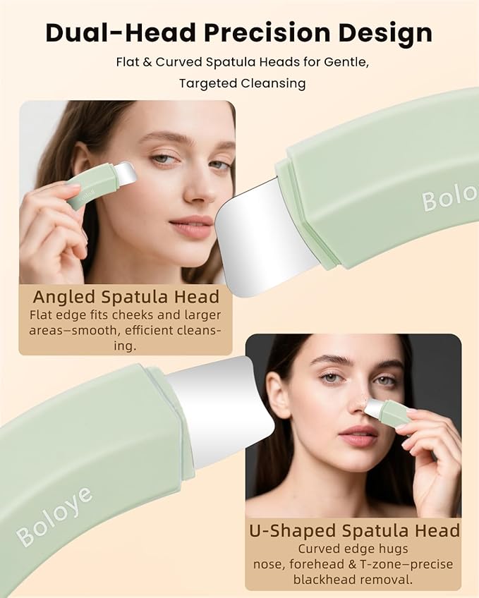 Boloye Blackhead Remover Tool – Dual-Head Face Scraper & Pore Cleaner for Deep Facial Cleansing, Nose Scraper for Nose & T-Zone, Skin Care Tool for Men and Women
