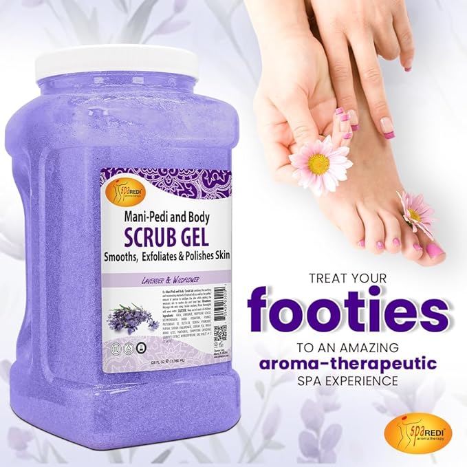 SPA REDI Exfoliating Body & Skincare Treatment Multi-Purpose Professional & At-Home Skin Refinement, Exfoliate Hydrate Transform for Holistic Transformation, Lavender & Wildflower 128 Oz Pkg May Vary