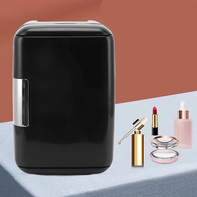 4L 6 Can Mini Portable Fridge for Cosmetics, Baby Products, and More with Removable Shelf and Cooling/Heating Functionality(US)