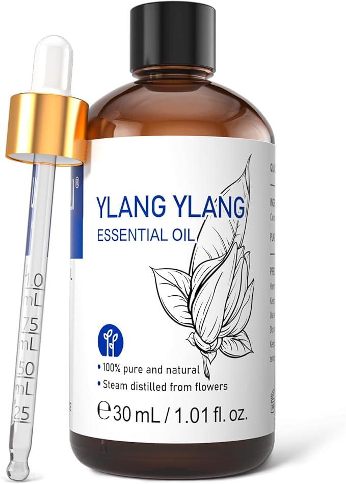 HIQILI Ylang-Ylang Essential Oil for Diffuser, Aromatherapy, DIY Perfumes