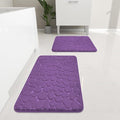 YIHOUSE Bathroom Rugs Mat Set, Memory Foam Bath Mat 2 Piece Purple