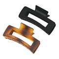 Big Hair Claw Clips for Women Girls, 4.2" Matte Rectangle Hair Clips for Thick and Thin Hair, Nonslip Hair Cutcher Jaw Clamps (Black&Tortoise)