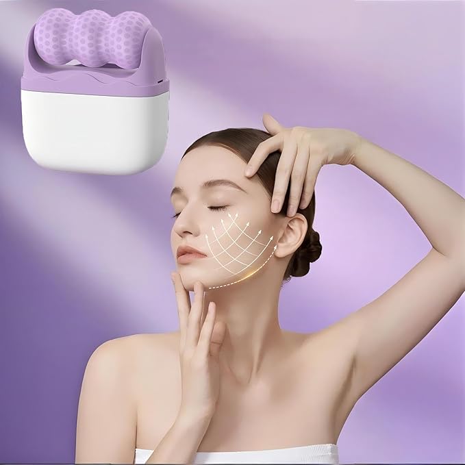 2026 New Ice Roller for Face Women,2 in 1 Face Eyes Roller,Facial Skin Care Tools,Gifts for Women Mom Wife(Purple)