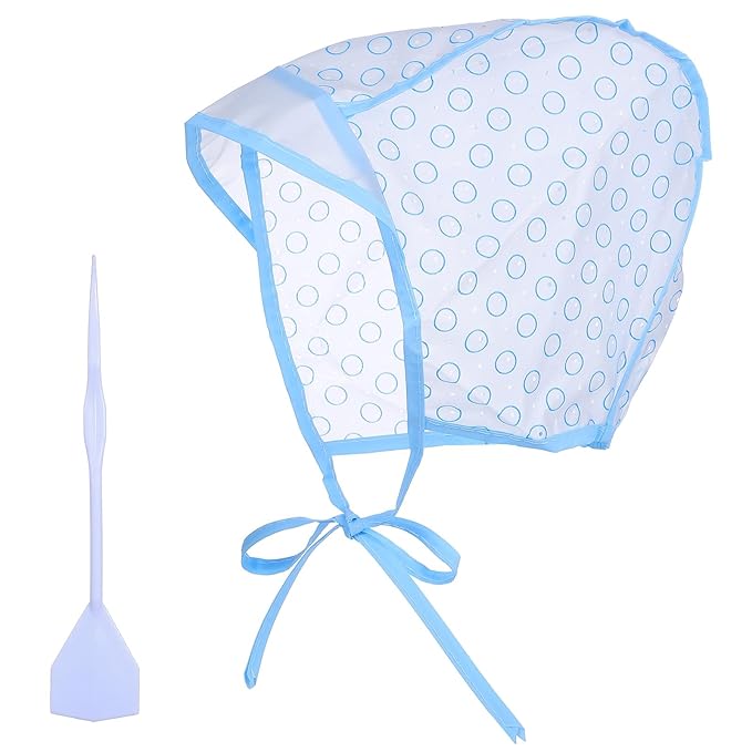 6 Set Reusable Highlight Cap 12Pcs Highlighting Caps with Hooks Blue Hair Coloring Frosting Dye Kit Hair Frosting Cap with Plastic Hooks Highlighting Caps Kit for Salon DIY Dyeing Hairdressing