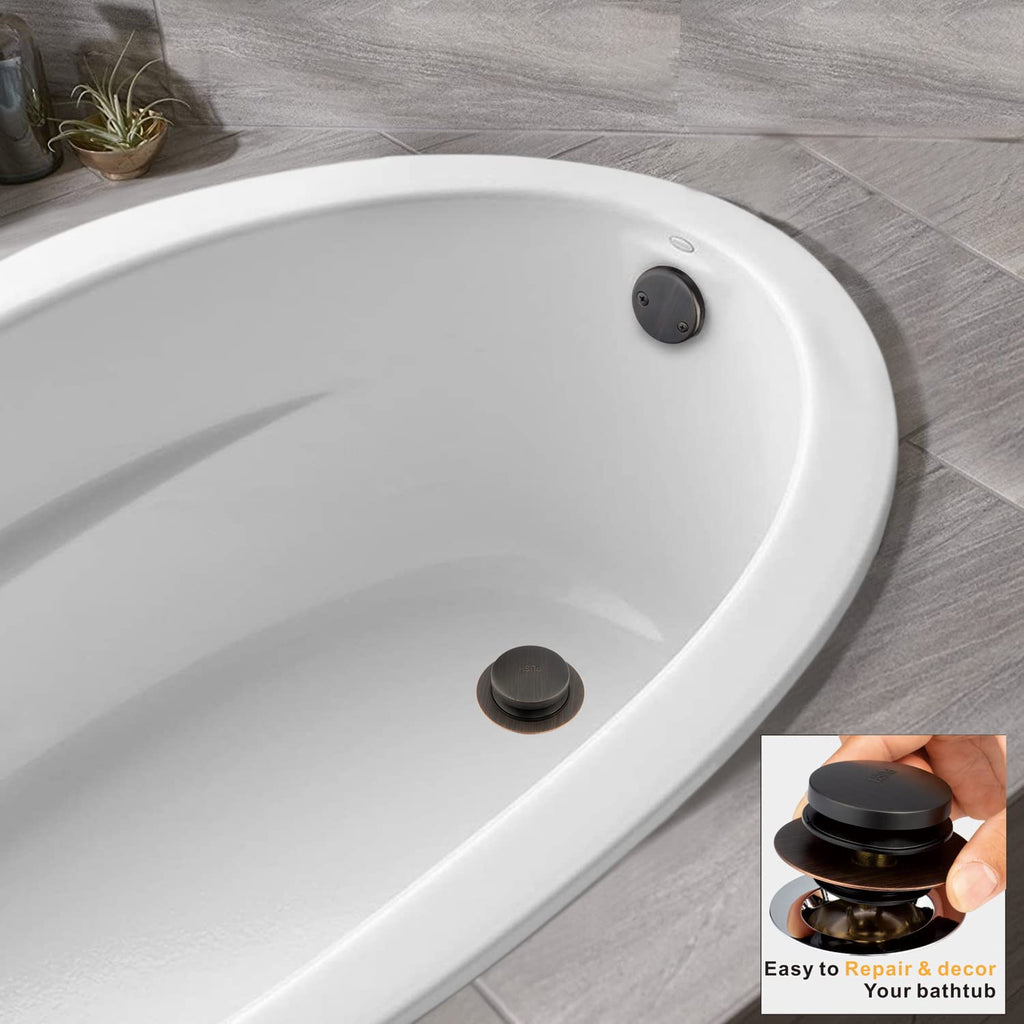 Artiwell Universal Tip Toe Bath Drain Stopper and Cover, Bathtub Drain Stopper, Replaces Lift and Turn, Tip-Toe and Trip Lever drains for Tub, EZ Installation and Clearing (Oil Rubbed Bronze)