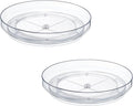 2 Pack, 10 Inch Clear Non-Skid Lazy Susan Organizers - Turntable Rack for Kitchen Cabinet, Pantry Organization and Storage, Fridge, Bathroom Closet, Vanity Countertop Makeup Organizing, Spice Rack