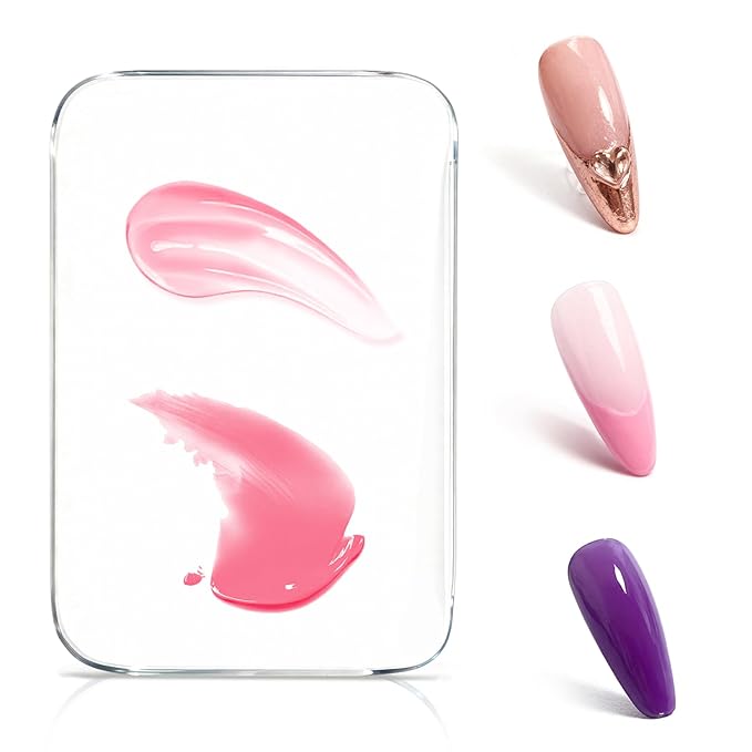RAQEHO Acrylic Nail Art Palette - Transparent Nail Gel Polish Paint Mixing Pallet Design Plate For Nail Art Foundation Makeup Mixing Tray Display Stand Manicure Tools Supplies Accessories(3.15"×4.72"
