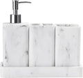 YMXYJM Bathroom Accessories Set, 4 Pcs Bathroom Accessory Set, Soap Dispenser, Toothbrush Holder, Qtip Holder Set, Bathroom Sets Complete, Bathroom Sink Set for Modern Home Decor, White