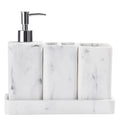 YMXYJM Bathroom Accessories Set, 4 Piece Toothbrush Holder Set Marble White