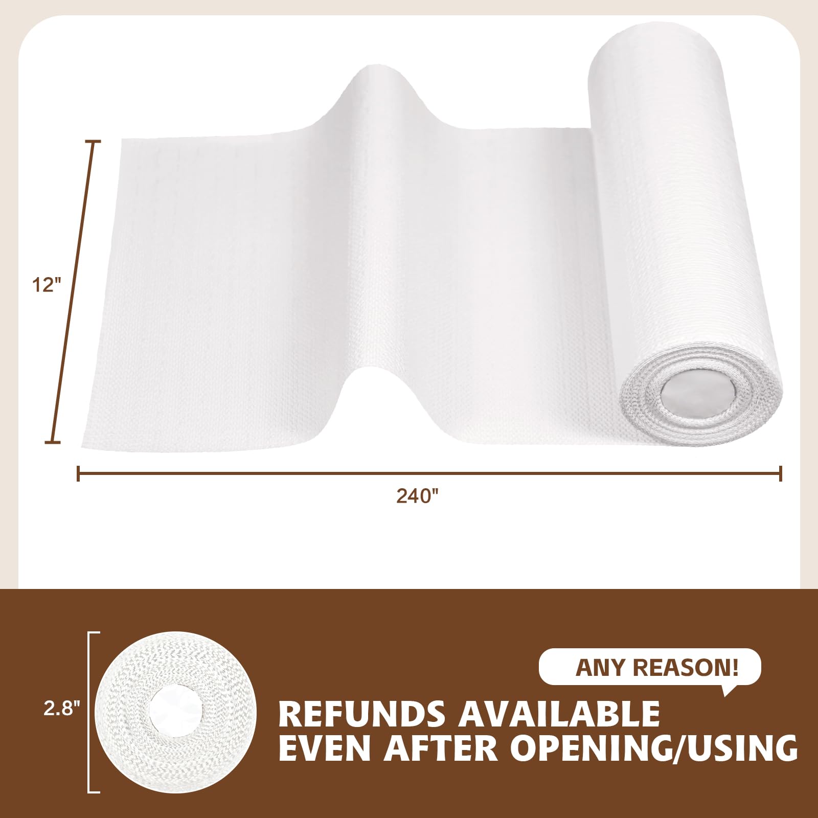 Shelf Liners for Kitchen Cabinets 23.6in x 20FT, Non Adhesive Drawer Liner
