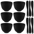 Black Silicone Mixing Bowls Facial Mask Serve Bowl Cosmetic Beauty Tool with Stirring Sticks for Skincare DIY Craft Home Salon - 12 Pcs