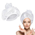 Net Plopping Cap with Drawstring for Curly Hair Drying，Net Plopping Diffuser Cap (WHITE)