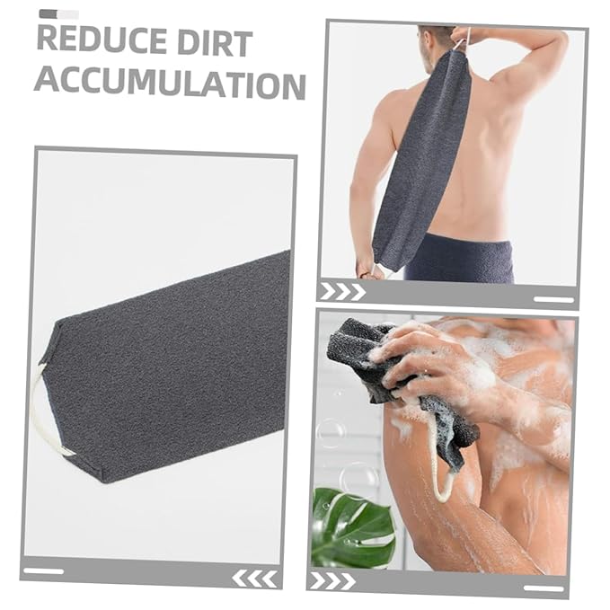 ERINGOGO 2Pcs Exfoliating Back Scrubber with Handles Long Stretchable Bath Strap for Deep Cleaning Reach Areas Soft Comfortable Body Scrub Towel for Men and Women