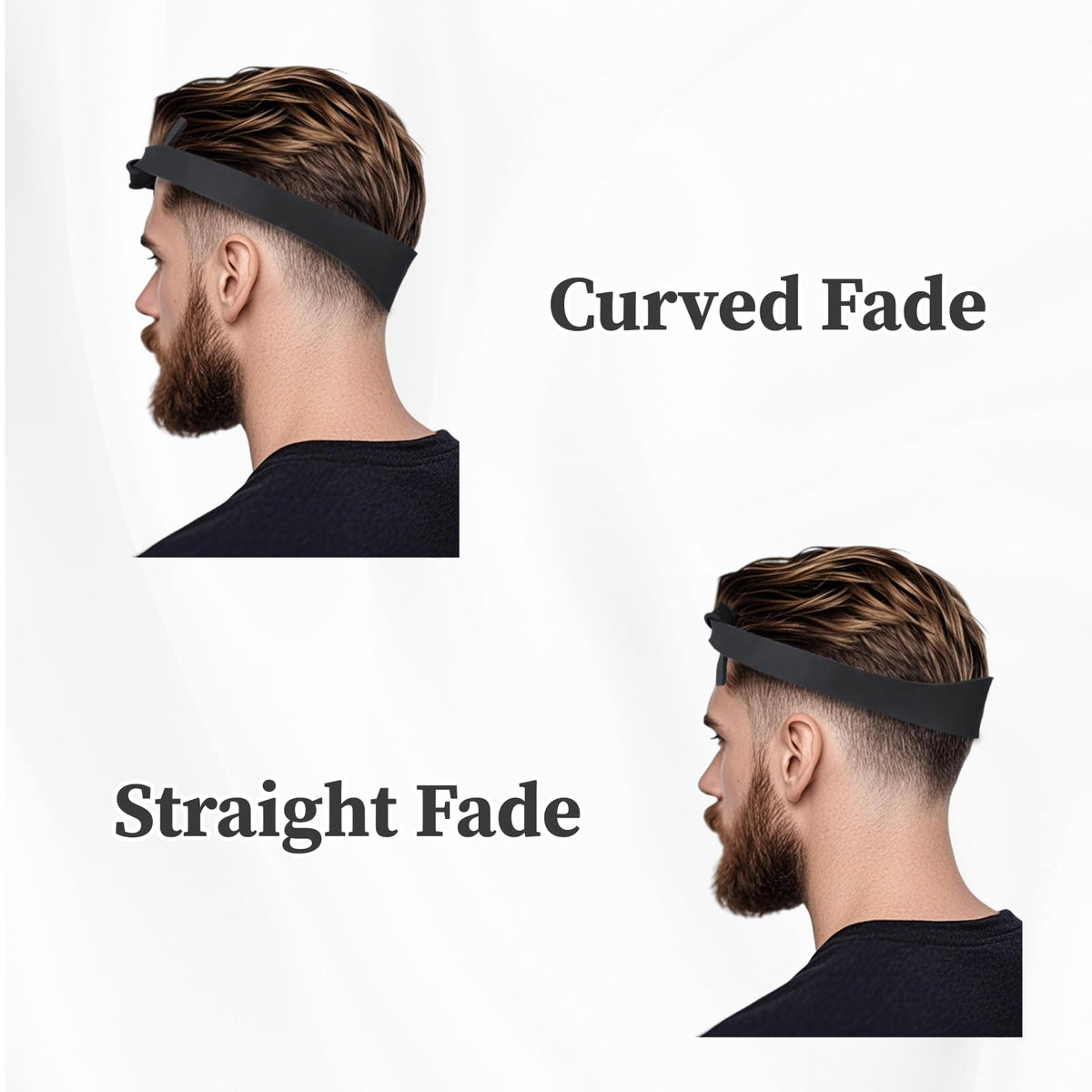 Hair Cutting Kit,Fade Haircut Guide for Men,Include Self Haircut Guide & Cape Umbrella Waterproof,Cutting Combs for Hair Stylist, Adjustable Black Fade Hair Cutting Guide, Salon Supplies for Home