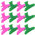 BAHABY Hair Clips for Styling Sectioning 12 Pack Green Hot Pink Butterfly Clamps Hair Claw Clips Pro Salon Hair Clips for Styling, Sectioning, Cutting and Coloring
