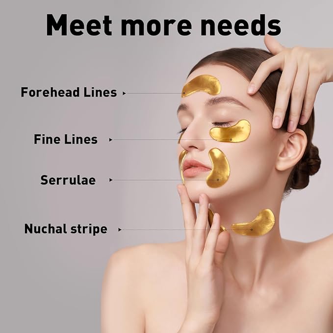 CHMI Under Eye Patches (200 Pairs) - 24K Gold Eye Patches for Puffy Eyes, Dark Circles, EyeBags and Wrinkles, Collagen Skin Care Products, Beauty & Personal Care